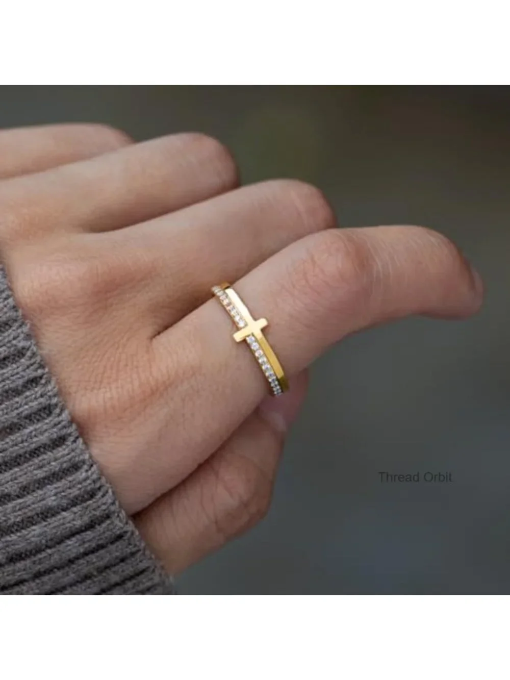 925 Sterling Silver Cross Ring with CZ, Dainty Christian Jewelry, Confirmation
